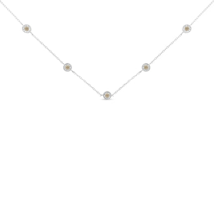 Sterling Silver Diamond Station Necklace (1/2 cttw, I-J Color, I1-I2 Clarity)