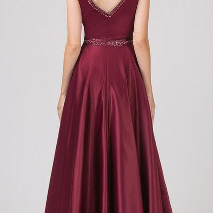 CLEARANCE - Eureka 9010 Embellished Long Prom Dress V-Neck with Pockets (Size L)