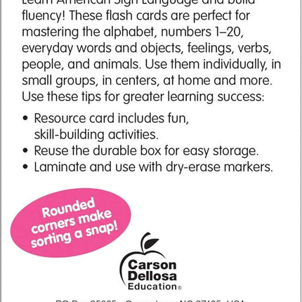 American Sign Language Flash Cards - 105ct