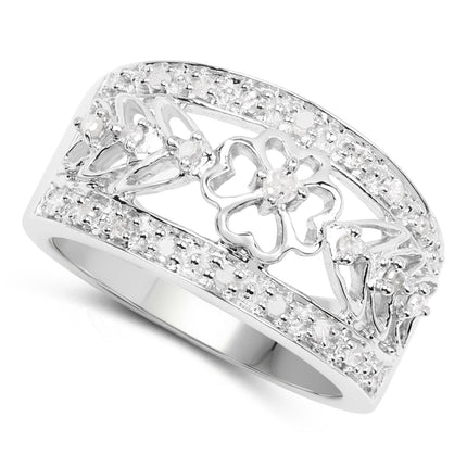 0.31 Carat Genuine White Diamond .925 Sterling Silver Ring