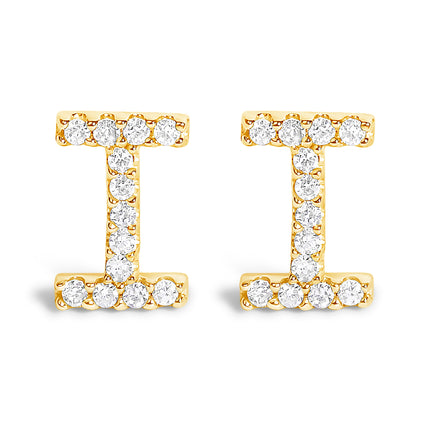 10K White Gold 1/10 Cttw Diamond Initial â€œAâ€ Stud Earring