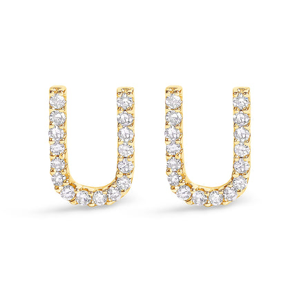 10K White Gold 1/10 Cttw Diamond Initial â€œAâ€ Stud Earring
