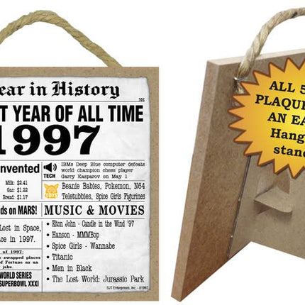 1997 A Year in History Plaques 5" x 5" wood plaque/sign