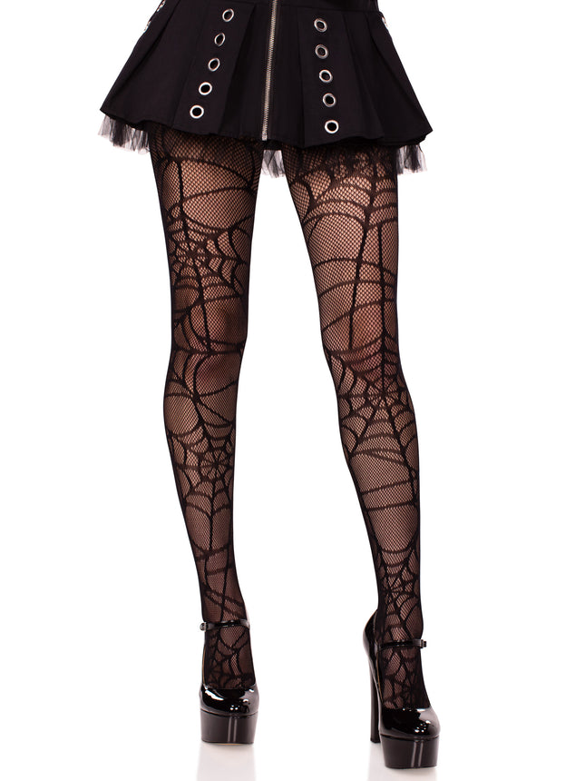 Spiderweb Net Tights - Black - O/S