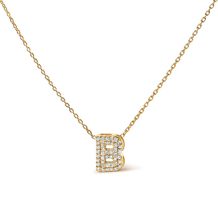 10K White Gold Diamond Accent "A" Initial Bubble Pendant Necklace