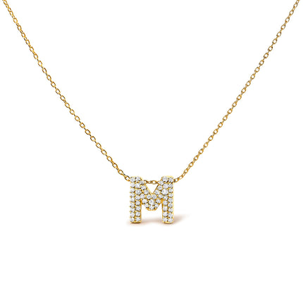 10K White Gold Diamond Accent "A" Initial Bubble Pendant Necklace
