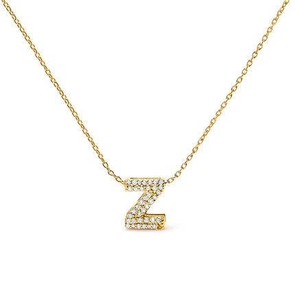 10K White Gold Diamond Accent "A" Initial Bubble Pendant Necklace