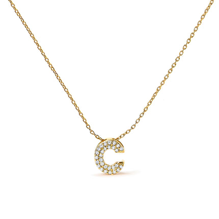 10K White Gold Diamond Accent "A" Initial Bubble Pendant Necklace