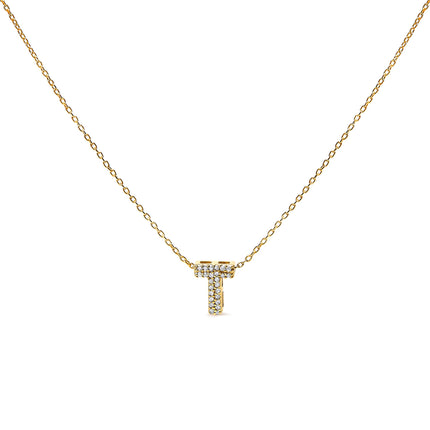 10K White Gold Diamond Accent "A" Initial Bubble Pendant Necklace