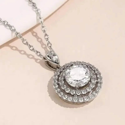 925 Silver Zirconium Oxide Collarbone Necklace