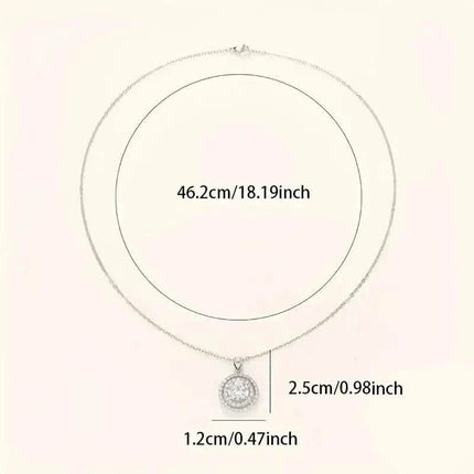 925 Silver Zirconium Oxide Collarbone Necklace