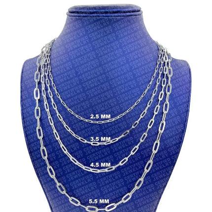 925 Italian Solid Sterling Silver Paperclip Necklace
