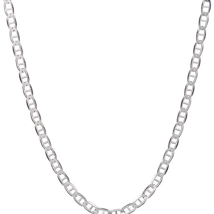 925 Sterling Silver 2mm Marina Link Chain Necklace
