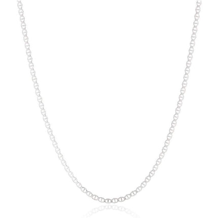 925 Sterling Silver 2mm Marina Link Chain Necklace