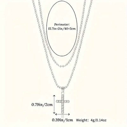 925 Sterling Silver Chain Cross Pendant