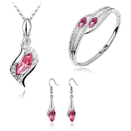 925 Sterling Silver Crystal Jewelry Set