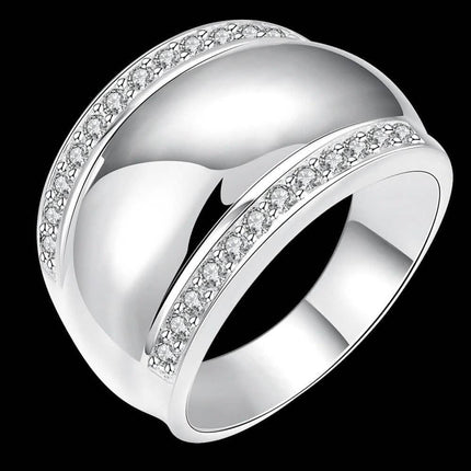 925 Sterling Silver Invisible Setting CZ AAAA Crystal Wedding Ring