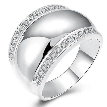 925 Sterling Silver Invisible Setting CZ AAAA Crystal Wedding Ring