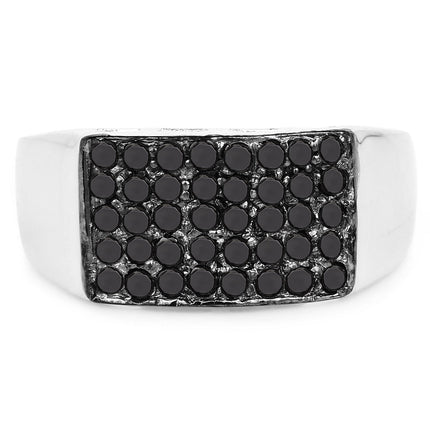 0.43 Carat Genuine Black Diamond .925 Sterling Silver Ring