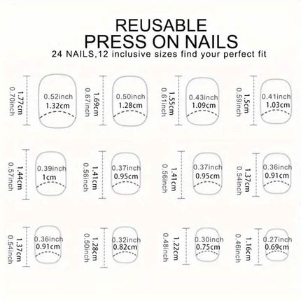 96-Pieces: Short Square Acrylic Press-On Nails