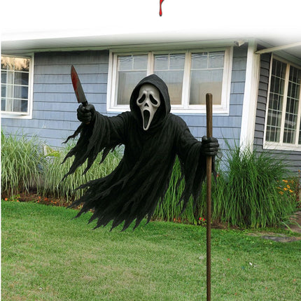 5' Flying Ghost Face Lawn Prop