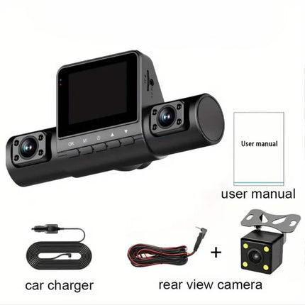 4-Channel Car DVR Dash Cam – 1080P Front, 720P Side & Rear, Night Vision