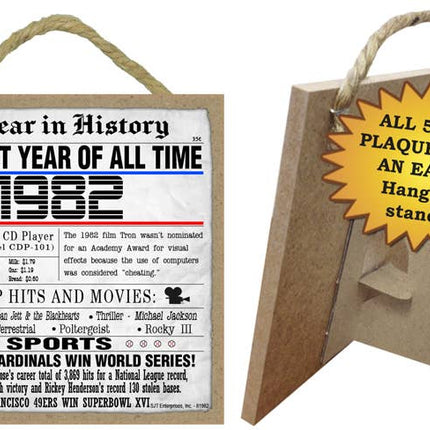 1982 A Year in History Plaques 5" x 5" wood plaque/sign