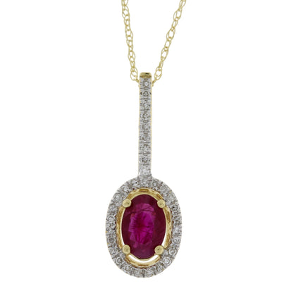 .43ct Ruby Diamond Fashion Pendants 14KT Yellow Gold
