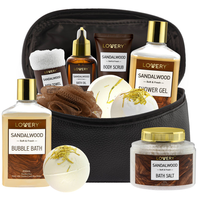 Spa Kit for Men - Sandalwood Bath Gift Set-Personal Self Kit