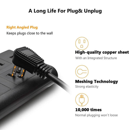 9.8ft USB Power Strip Surge Protector