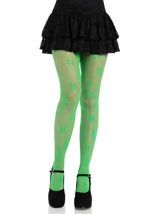 Clover Net Tights - Green - O/S