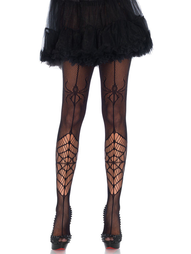 Itsy Bitsy Spider Net Tights - Black - O/S