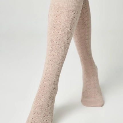Cotton Knee Highs Conte Classic 010 - Cotton Blend and Knitted Pattern