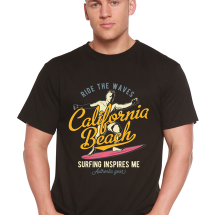 California Beach Men's Bamboo Viscose/Organic Cotton Short Sleeve Graphic T-Shirt