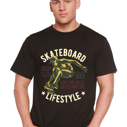 Skateboard Lifestyle Men's Bamboo Viscose/Organic Cotton Short Sleeve Graphic T-Shirt