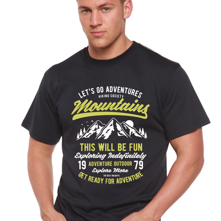 Let's Go Adventure Men's Bamboo Viscose/Organic Cotton Short Sleeve Graphic T-Shirt