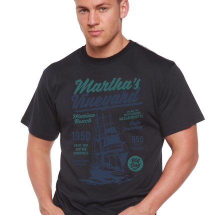 Martha's vineyard Men's Bamboo Viscose/Organic Cotton Short Sleeve Graphic T-Shirt