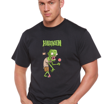 Halloween Green Monster Unisex Bamboo Viscose/Organic Cotton Short Sleeve Graphic T-Shirt