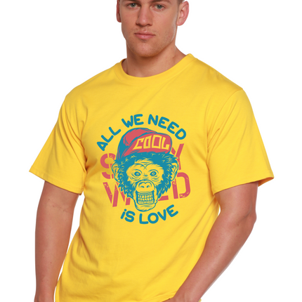 All We Need is Love Men's Bamboo Viscose/Organic Cotton Short Sleeve Graphic T-Shirt