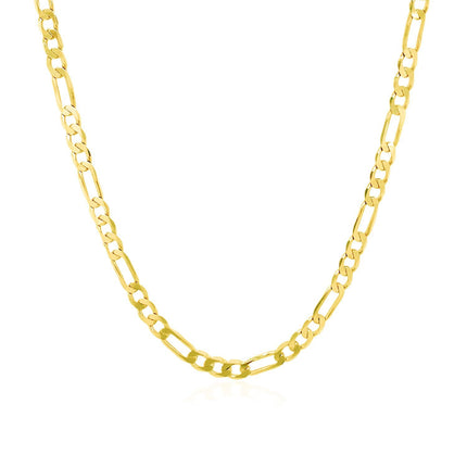 3.1mm 14k Yellow Gold Solid Figaro Chain