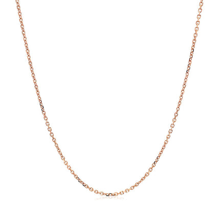 14k Rose Gold Diamond Cut Cable Link Chain 1.1mm