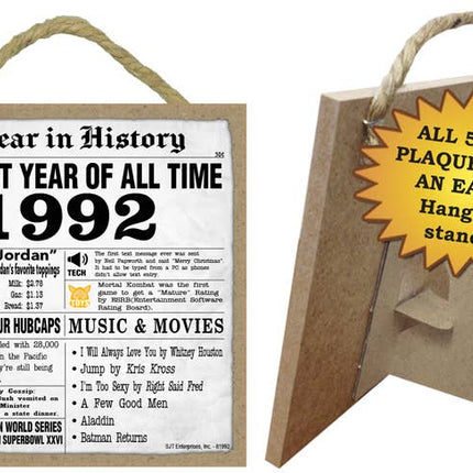 1992 A Year in History Plaques 5" x 5" wood plaque/sign