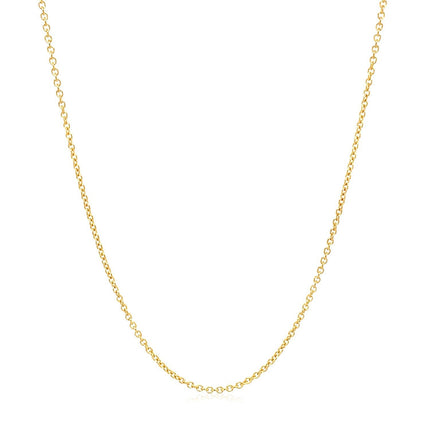 14k Yellow Gold Round Cable Link Chain 1.2mm