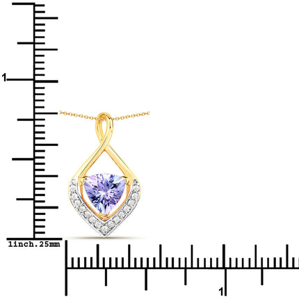 0.96 Carat Tanzanite & White Topaz Pendant in 925 Sterling Silver