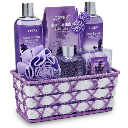 Bath And Body Gift  Set - Honey Lavender with Oil Diffuser