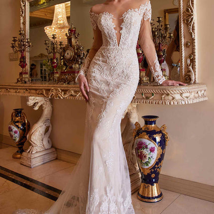 Andrea & Leo A1022 Bohemian Lace Mermaid Gown