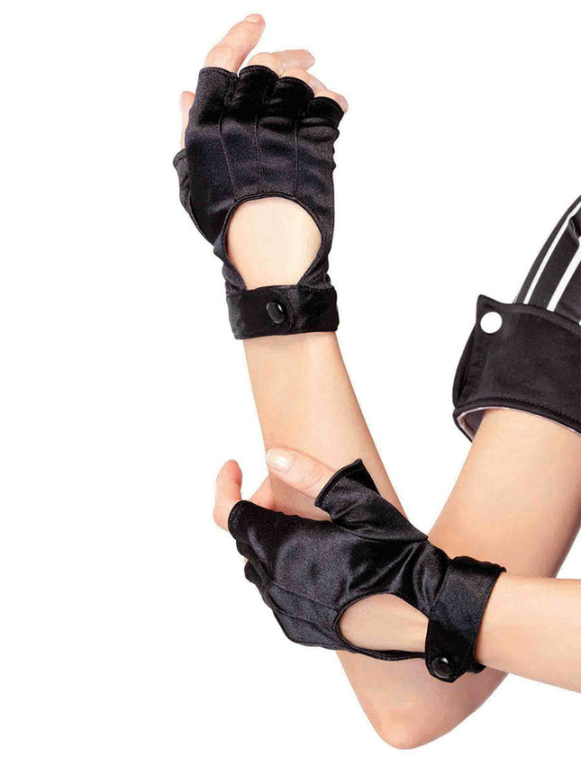Fingerless Motorcycle Gloves - Black - O/S
