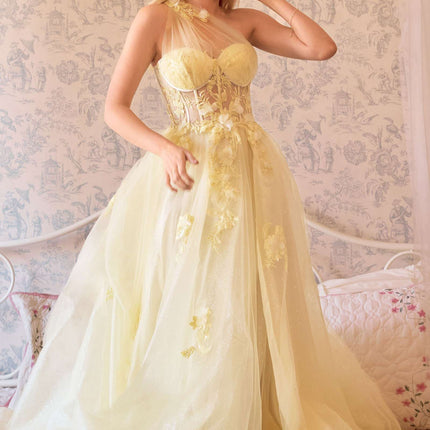 Andrea & Leo A1053 Leila A-Line Ball Gown One Shoulder
