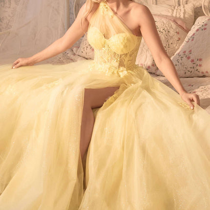 Andrea & Leo A1053 Leila A-Line Ball Gown One Shoulder