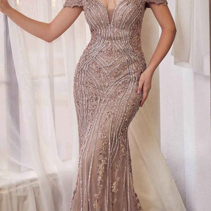 Andrea & Leo A1257 Long Off the Shoulder Embellished Gown